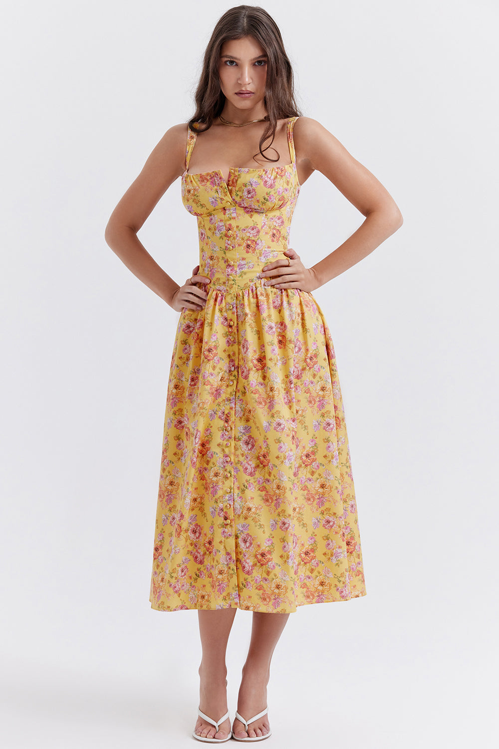 Sophie - Zomerse Bloemen Midi Jurk