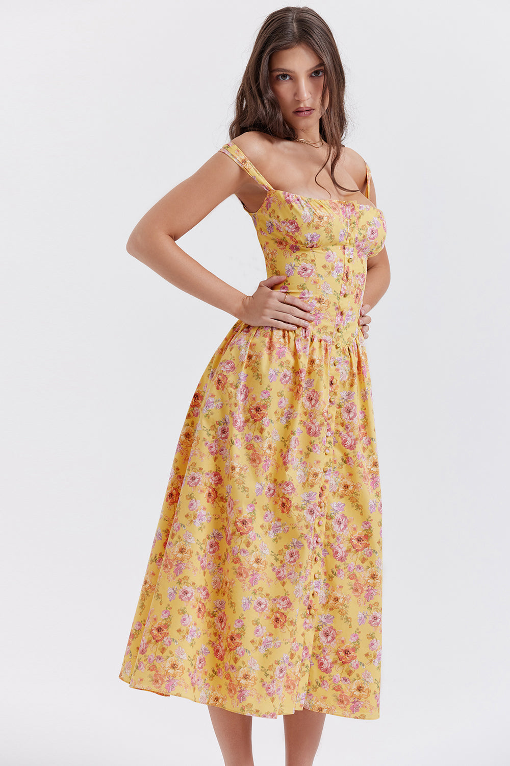 Sophie - Zomerse Bloemen Midi Jurk