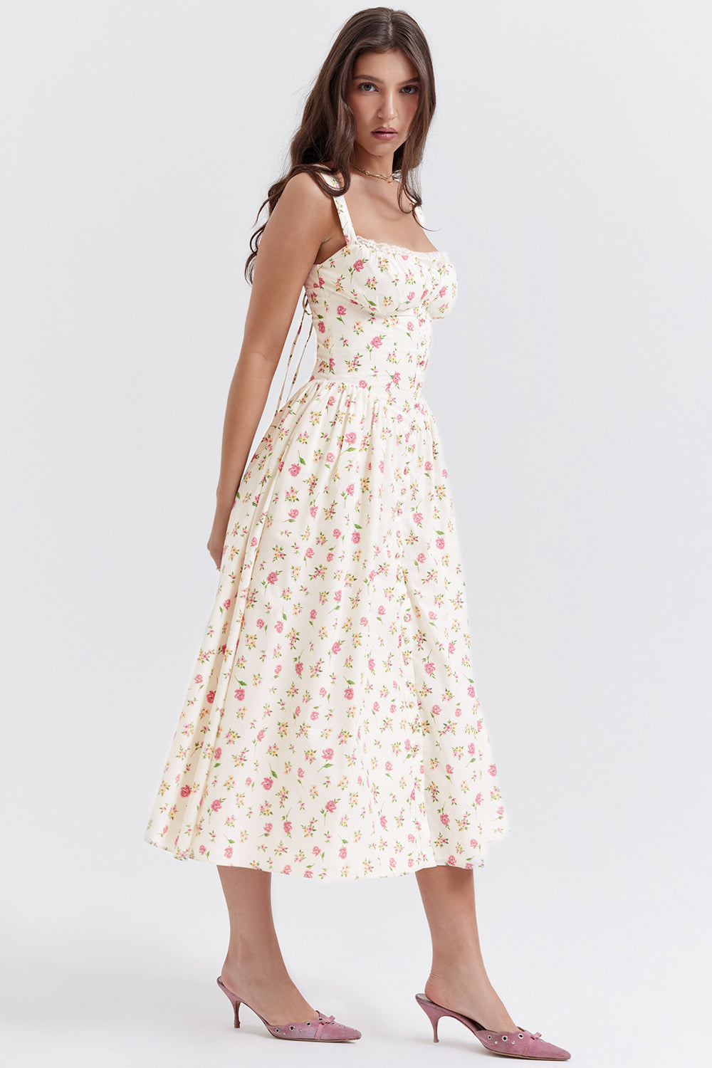 Sophie - Zomerse Bloemen Midi Jurk