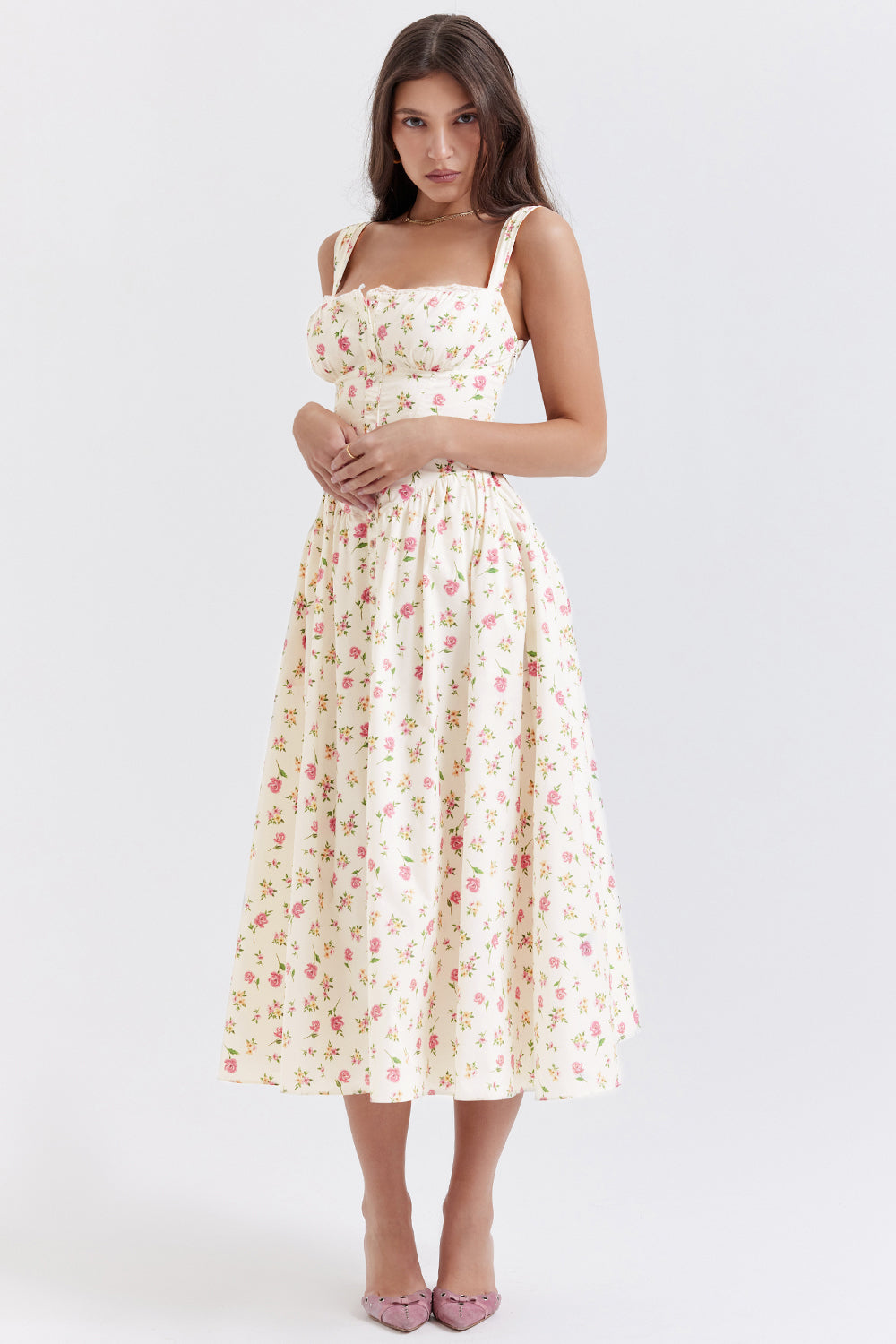 Sophie - Zomerse Bloemen Midi Jurk