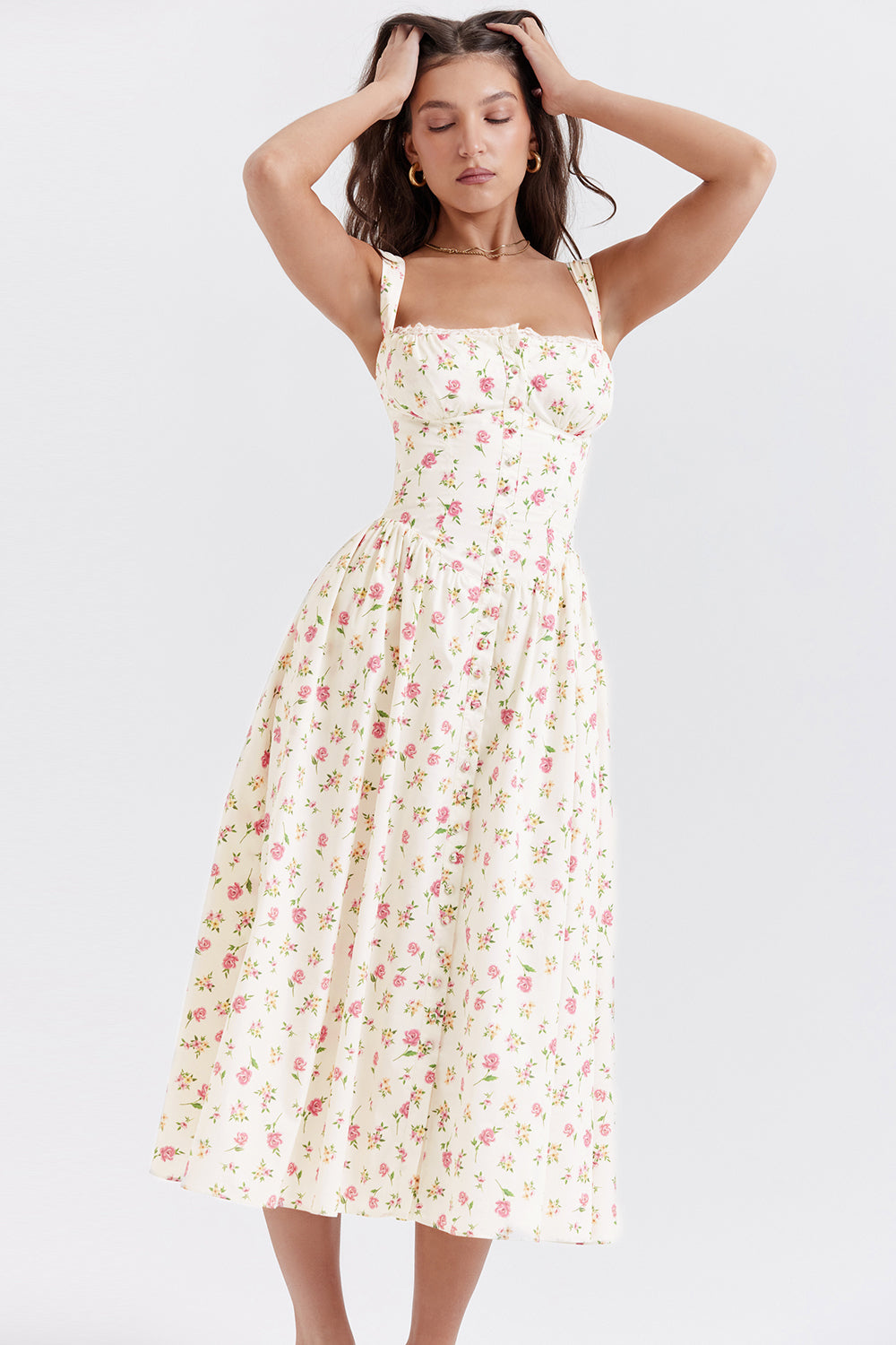 Sophie - Zomerse Bloemen Midi Jurk