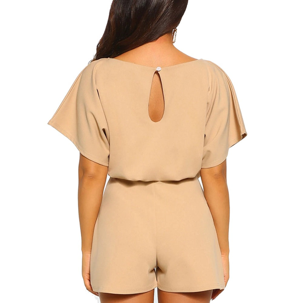 Naomi - Playsuit met riem en ronde hals