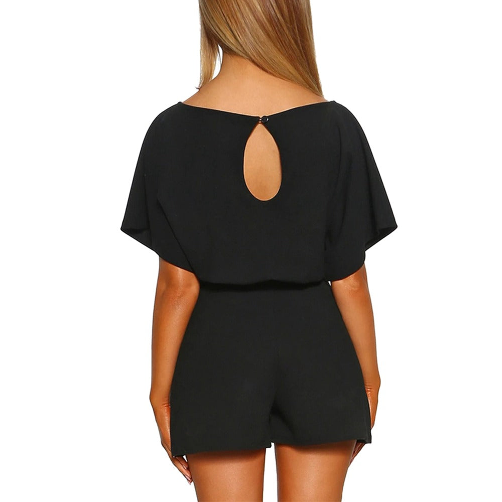 Naomi - Playsuit met riem en ronde hals