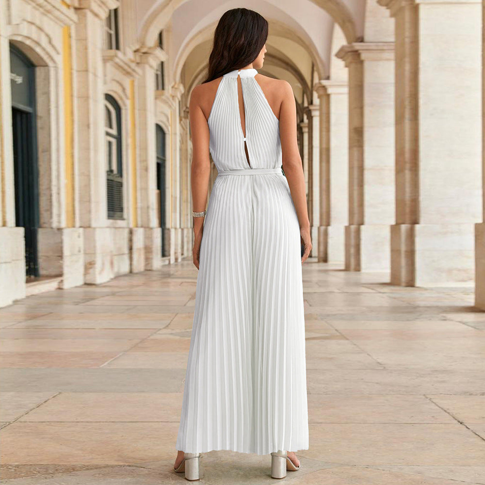 Cato - Witte plissé jumpsuit