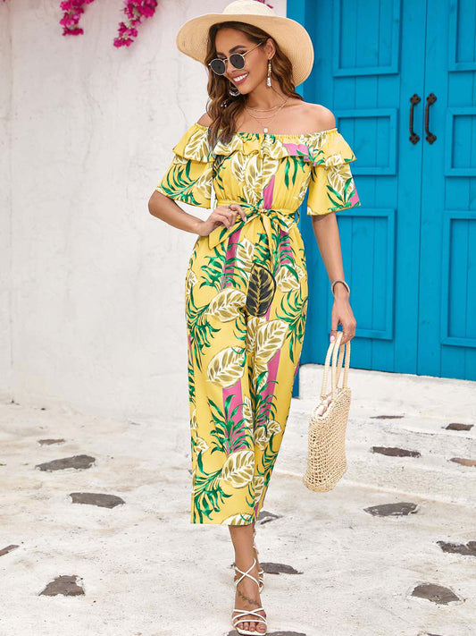 Aleyna - Gele jumpsuit met print