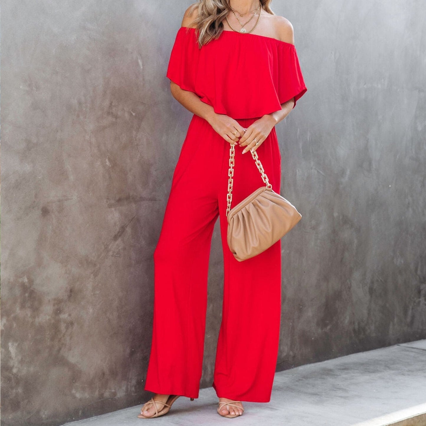 Lynn - Gebroken jumpsuit met ruches