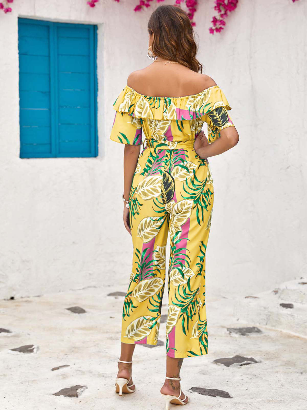 Aleyna - Gele jumpsuit met print