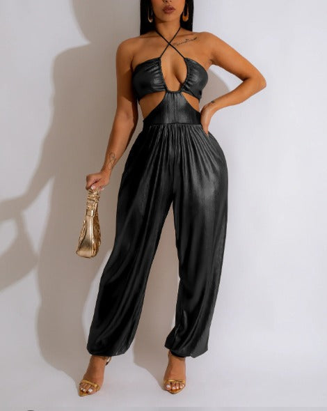 Mae - Zwarte jumpsuit met cut-outs