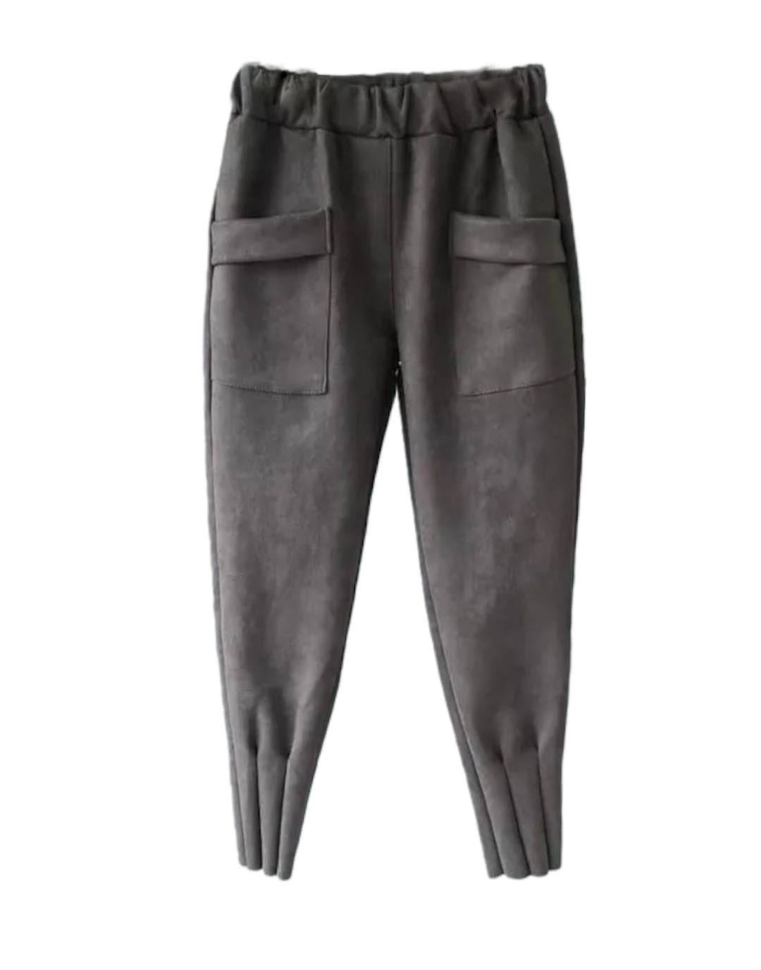 Eefjep - Luxe broek met geplooide zoom van suède